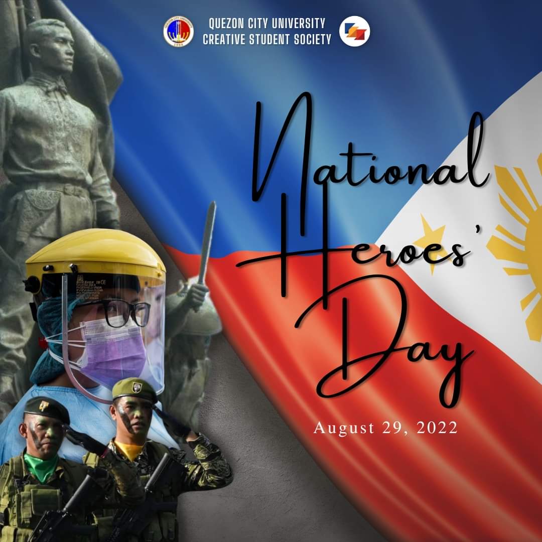 OfficialQCUCSS's tweet photo. "On this battlefield, man has no better weapon than his intelligence, no other force but his heart." - Dr. Jose Rizal.

Today, being the last Monday of August, let us reflect on our past and remember their greatness and all that they achieved for the country. 🤗

#1QCU
#TatakCSS https://t.co/8VY9DekFrJ