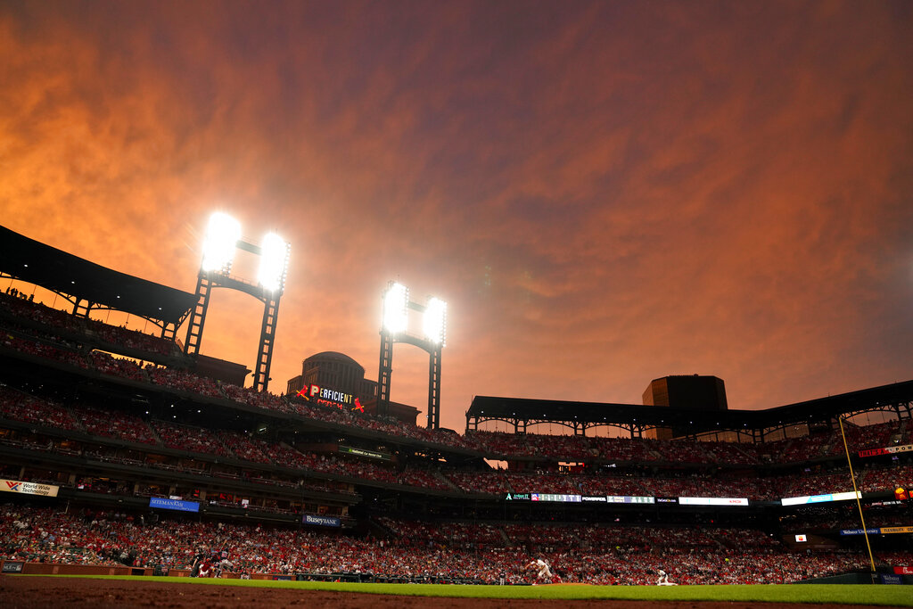 Baseball skies at Busch just hit differently.