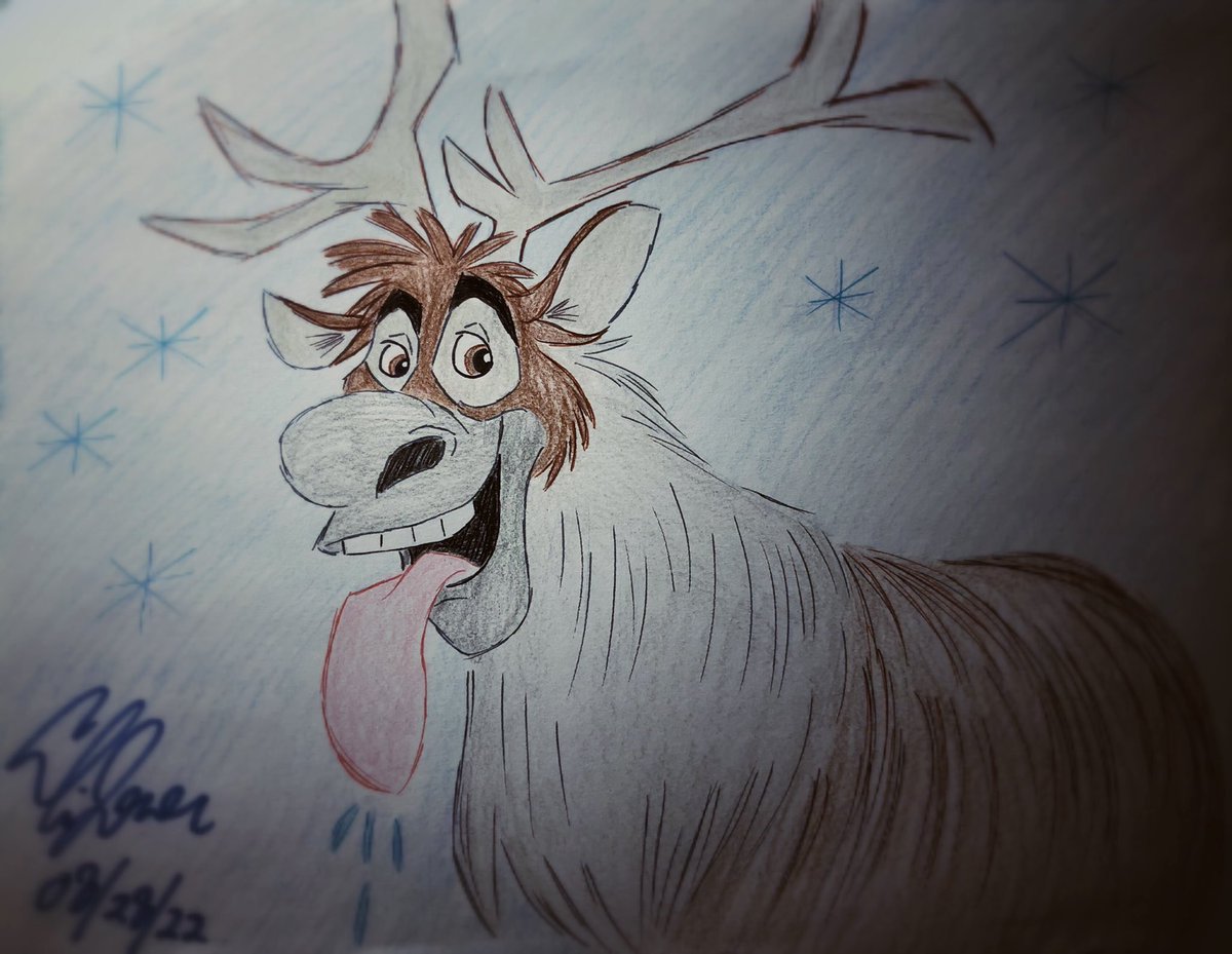 EliJone88818671's tweet photo. ❄️❄️ Sven 🦌 #Sven #Frozen #Frozen2 #DrawwithDisneyAnimation #characterstudy #latenightdrawing #ReindeersAreBetterThanPeople #LostintheWoods #Kristoff #JonathanGroff #reindeer https://t.co/k9ZIBwNivi