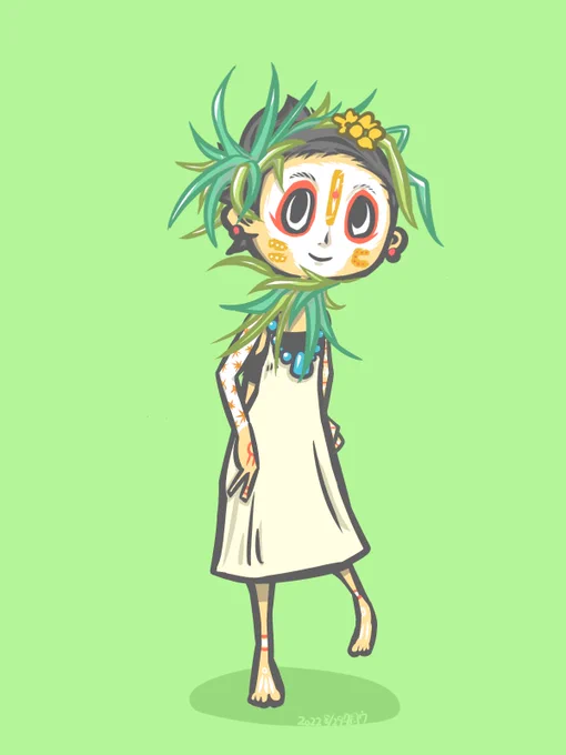 8/29 大地で着飾る #今日は何の日 #オーガニック化粧品の日 #イラスト #illustration #一日一絵