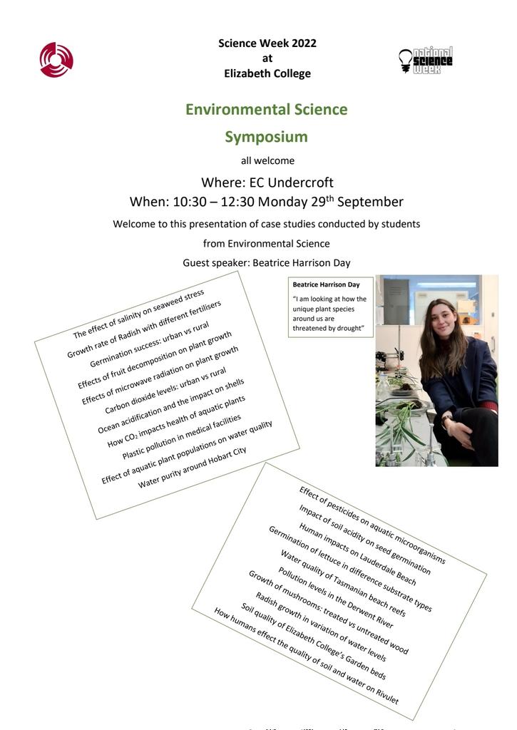 Beatrice Harrison Day (@botanistbea) on Twitter photo Thanks to Elizabeth College for inviting me as a guest speaker for their Environmental Science Symposium. Brilliant projects by great young science students <a href="/CoEPlantSuccess/">ARC Centre of Excellence for Plant Success</a> Thanks to Elizabeth College for inviting me as a guest speaker for their Environmental Science Symposium. Brilliant projects by great young science students <a href="/CoEPlantSuccess/">ARC Centre of Excellence for Plant Success</a>