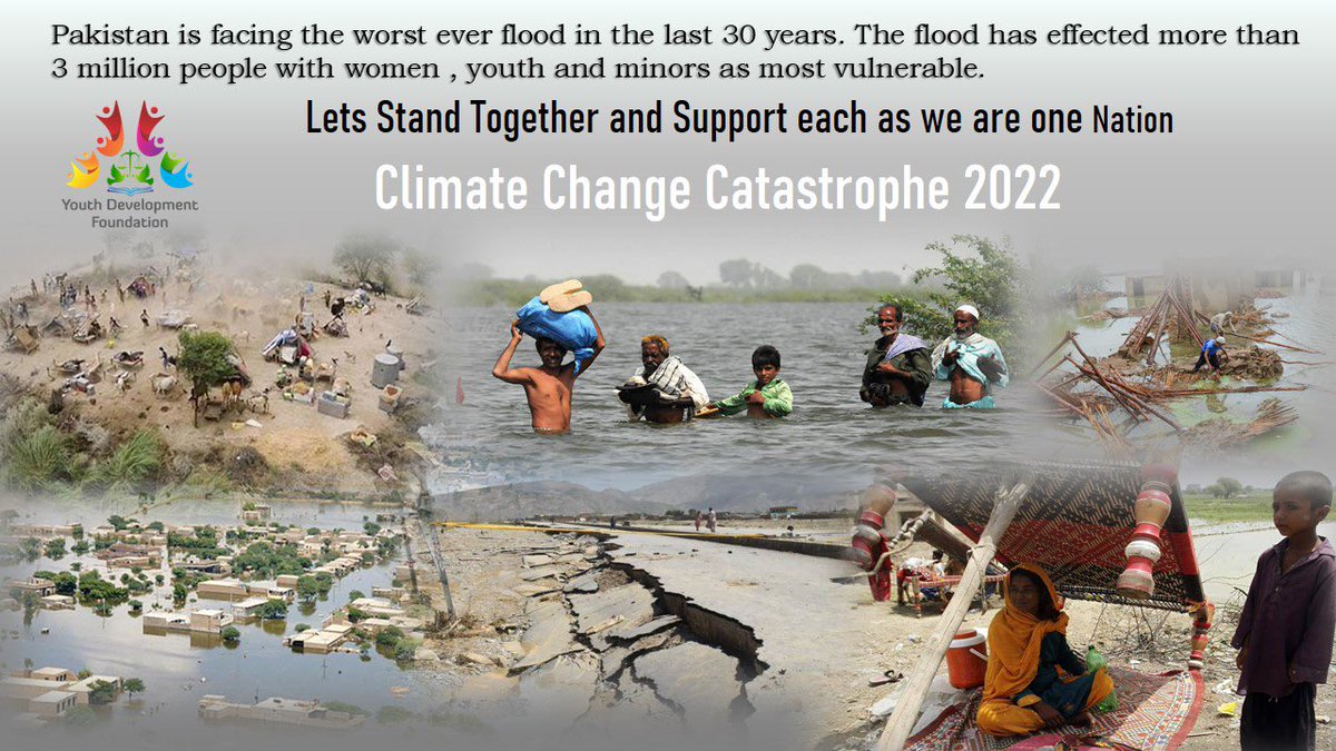 In Pakistan,the recent spell of Monsoon has caused floods that swept away more than 1000 lives and left more than 3 mil.  internally displaced! 
This calamity deserves all our attentions and assistance! 
Lets rise together!!
<a href="/USAID/">USAID</a>

#floodsinpakistan #floods #riseTogether #ydfpk