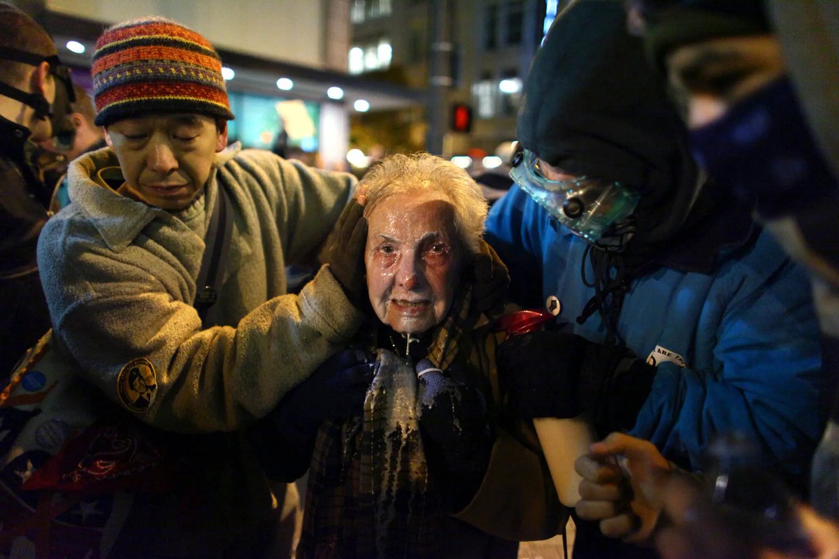 andreasharsono's tweet photo. Dorli Rainey, the unlikely face of the #OccupyMovement, dies at 95 in Seattle. A picture taken of Rainey, who called herself an “old lady in combat boots,” after she was doused with pepper spray at a protest went viral https://t.co/WW0k3lzhOR https://t.co/icAlXc1Jeo
