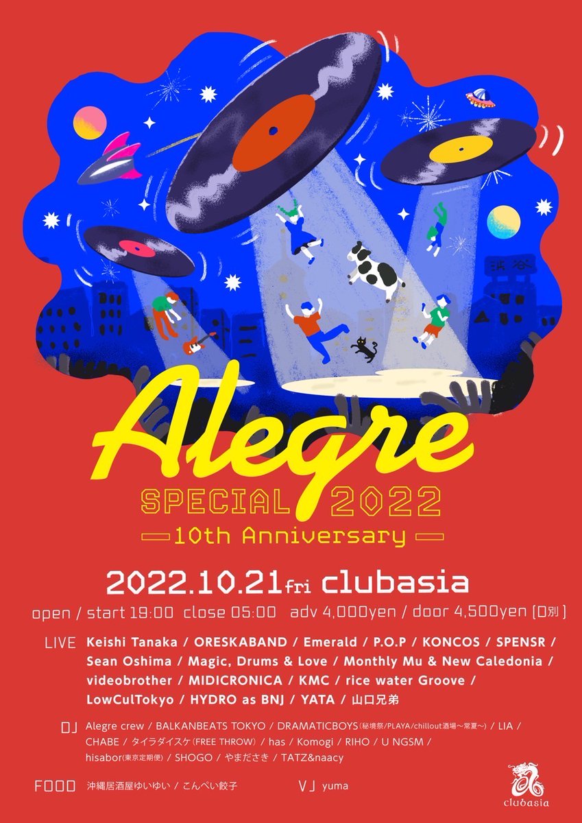 alegre_party's tweet photo. ① 2022.10.21. friday
Alegre Special 2022 -10th Anniversary-
at , clubasia
open / start 19:00  close 05:00
adv 4,000yen / door 4,500yen (D別)

【予約フォーム】
https://t.co/m0Rsegq3qk

#アレスペ https://t.co/Hux1MVbgKm
