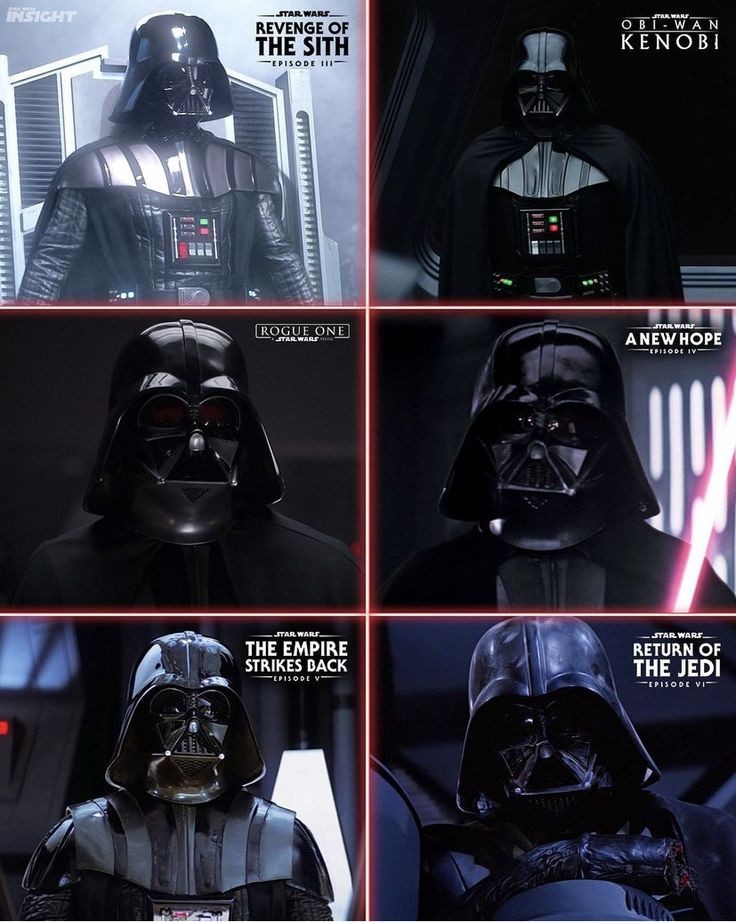 LBeskar's tweet photo. Darth Vader a lo largo de la saga #StarWars https://t.co/EndKDBcGm9