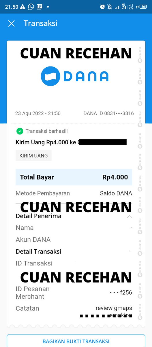 allebssi's tweet photo. Setelah ngerjain tugasnya, ini feenya cair ke e-wallet temen-temen. https://t.co/yYadYllgjX