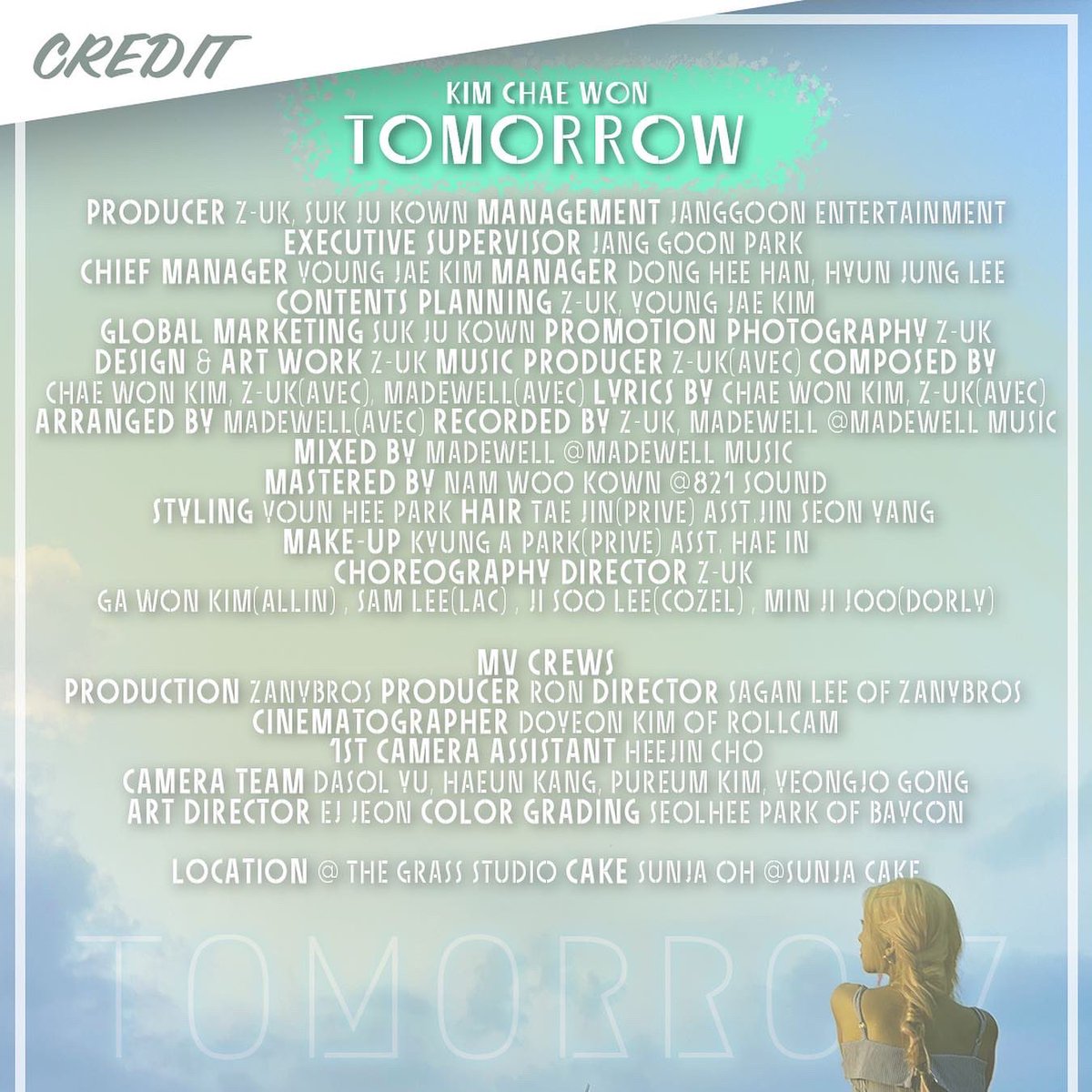 official_Z_uK's tweet photo. KIM CHAE WON(김채원) - ‘TOMORROW’

https://t.co/wWDeWxSMND

제가 프로듀싱한 앨범이 발매 되었습니다!
많이 들어주세요! 🙇🏻‍♂️

#김채원 #TOMORROW https://t.co/zJzjtKNYuN