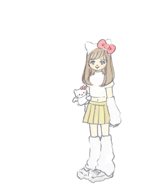 ニコルちゃんのキティちゃんかわいすぎて描いちゃった 