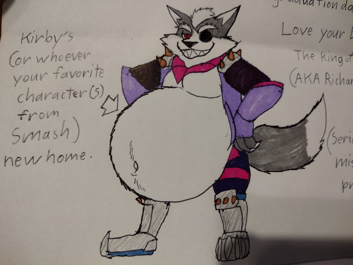 NightCrestComic's tweet photo. Drew this for my little brother in the army to remind him who the best Smash character is. #starfox #wolfOdonell #vore https://t.co/9VlynXnrdc