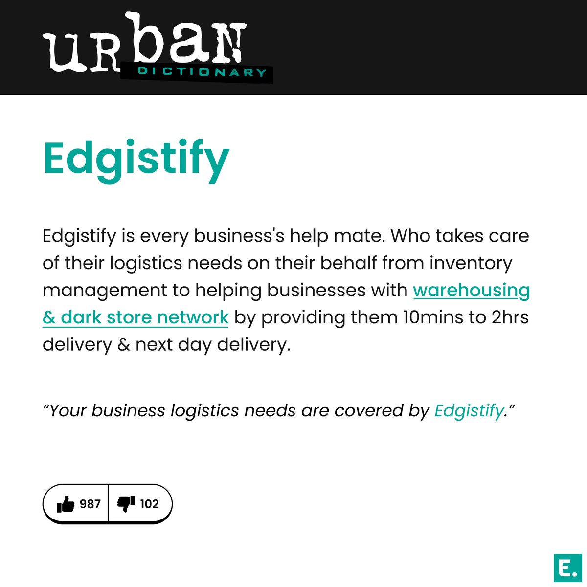 edgistify's tweet image. Have you ever heard someone talking about us?
Let us know in the comments☺️

Visit- edgistify.com

#edgistify #b2b #warehousing #supplychain #ecommerce #marketing #logistics #networking #tech #darkstores #inventorymanagement #success #b2bmarketing #seo