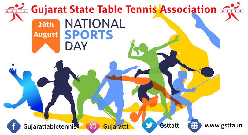 On #NationalSportsDay2022
Gujarat State Table Tennis Association wishes all the best to all the sportspersons who have been working relentlessly to bring glory for the Nation. <a href="/vmittra/">VIPUL MITTRA</a>