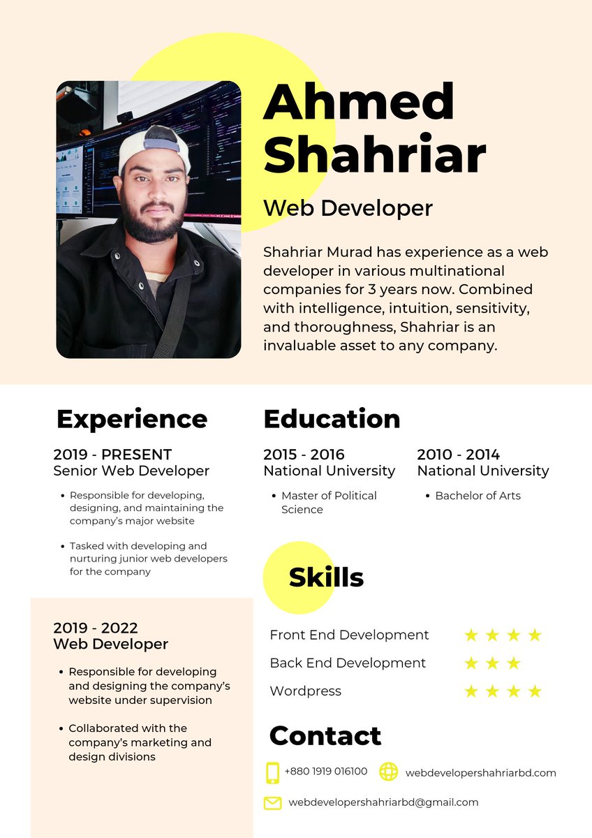 Webdev_Shahriar's tweet image. Looking for a professional Website?
 Yes! you&apos;re in the right place. I focus on listen and understand your requirements. 
Hi! This is Shahriar! I can design Stunning &amp;amp; Eye Catching any category Website by WordPress. 
Lets get in touch &amp;amp; start working on your dream Website!..