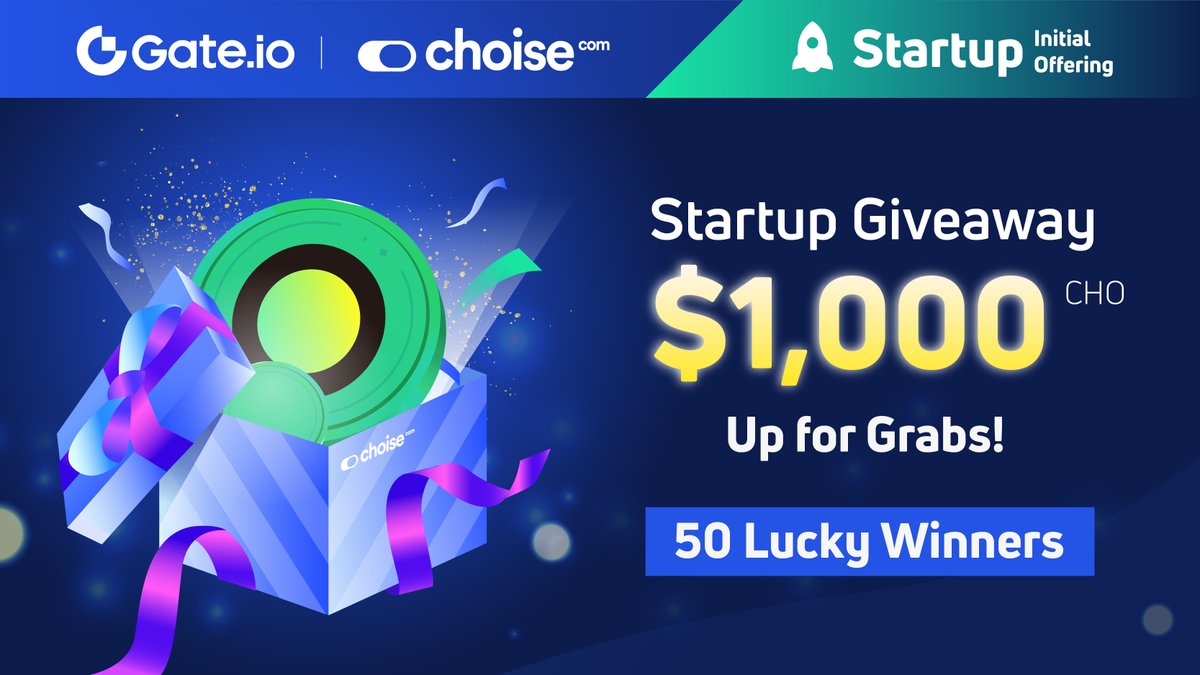 Gate_Launch's tweet image. 🥳 Gate.io Startup x $CHO #Giveaway

🎁 50 Winners, Share $1,000 $CHO

✅ RT &amp;amp; Tag 3 friends
✅ Follow @Gateio_Startup &amp;amp; @ChoiseCom
✅ JOIN NOW TO WIN: gate.io/startup/566?ch…

Don't miss $CHO #Startup:gate.io/startup/566

#gateiostartup