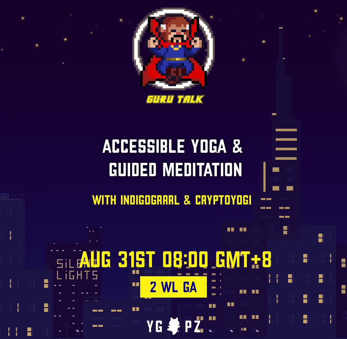 ✨Guru Talk ✨
🎁2 YogaPetz WL will giveaway during the talk
❤️Like and Retweet

Dr. Petz @BebeChez_eth with <a href="/indigogrrrl/">IndigoGrrrl</a> <a href="/CryptoYogi44/">Zen Yogi 🕉✨🧘🏻</a> will host the last of the 3 events on in 5 hours, last chance to get on board, don't miss it #YGPZ 

discord.com/events/9303281…