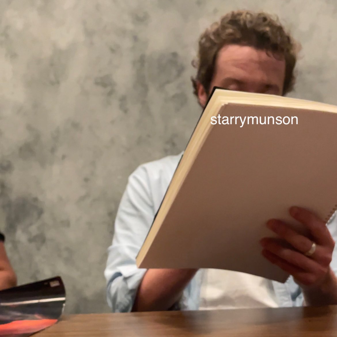 envythel3aves's tweet photo. HIM ADMIRING THE COVER OF THE FANBOOK https://t.co/SnJCBKckoj