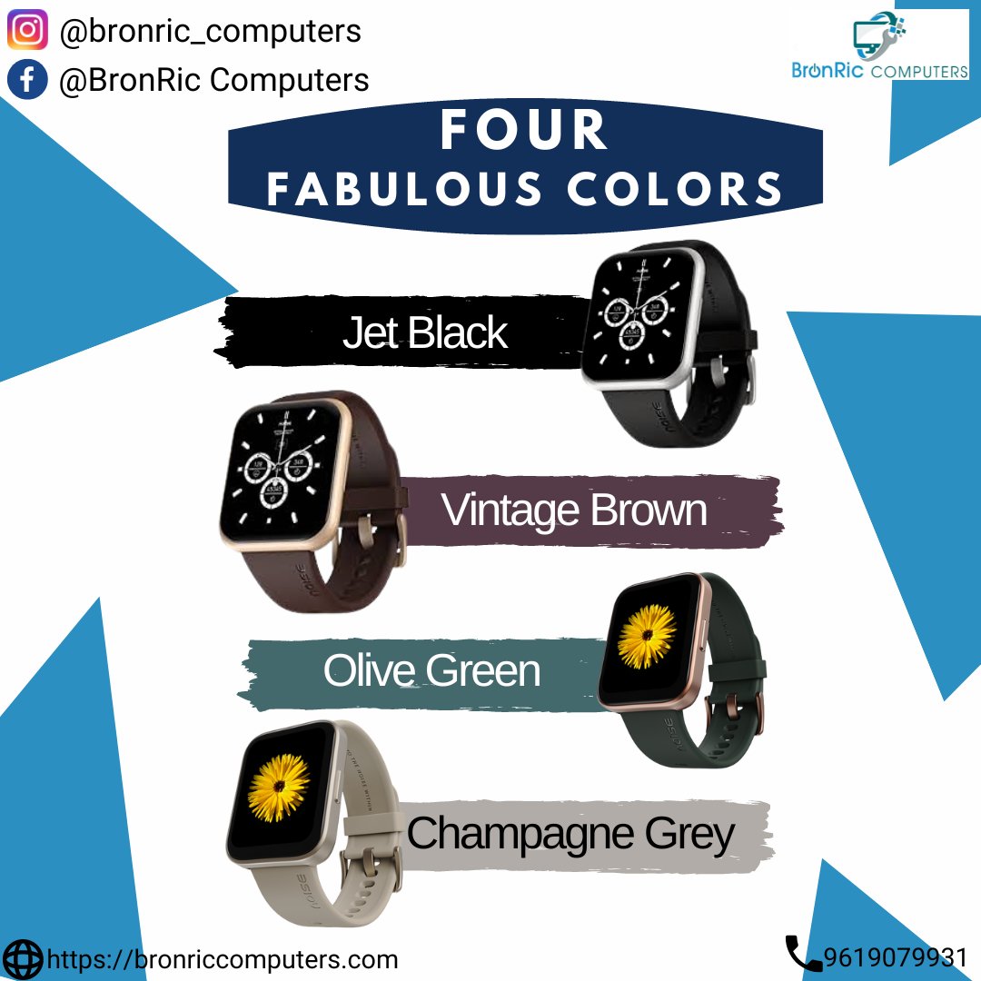 BronRicComputer's tweet photo. Noise Colorfit Ultra 2 Buzz is here with its amazing features🤩
#noise #colorfit #buzz #ultra2 #smartwatch #jetblack #vintagebrown #champagne #grey #olive #green #sportsmode #heartratemonitor #spo2 #stepcount #smallbusiness #business #sale #salesalesale #mumbai #lonavla #juhu https://t.co/T51C38TrMz