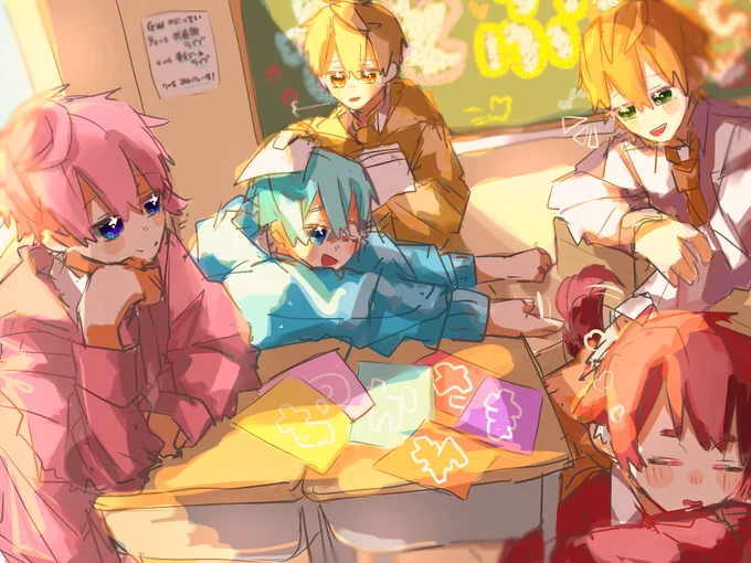 気持ち的にも時間的にも描ける時じゃないと集合絵かけないけどいっぱい描いてたんだな… 