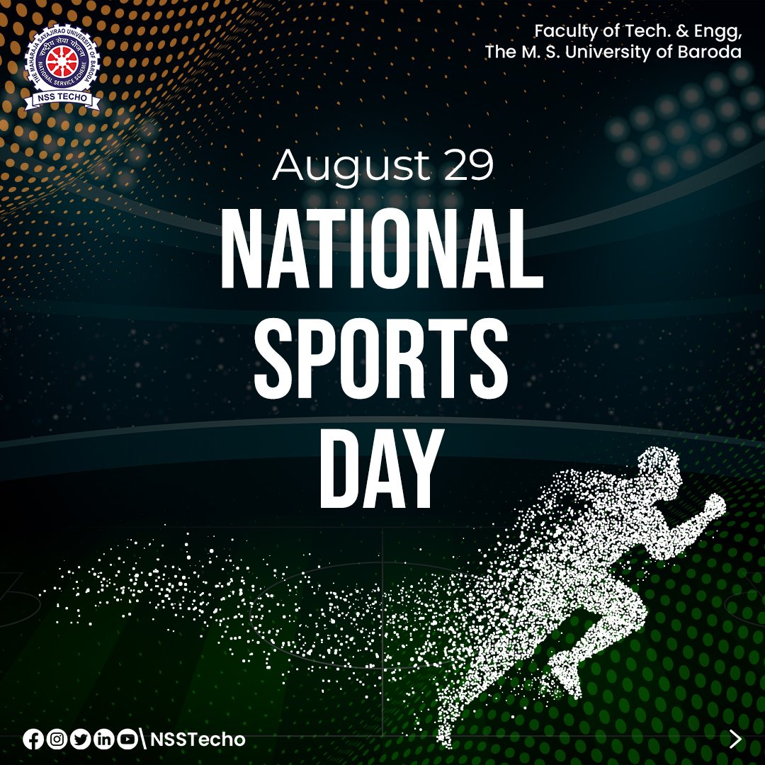 nss_techo's tweet photo. 29th August is celebrated in all corners of the country as National Sports Day to commemorate the birth of Major Dhyan Chand, who is considered as one of the greatest hockey players to have graced the sport. 

 #nationalsportsday2022 
#notmebutyou
#NationalServiceScheme
#NSSTecho https://t.co/6XS5Tmgz70