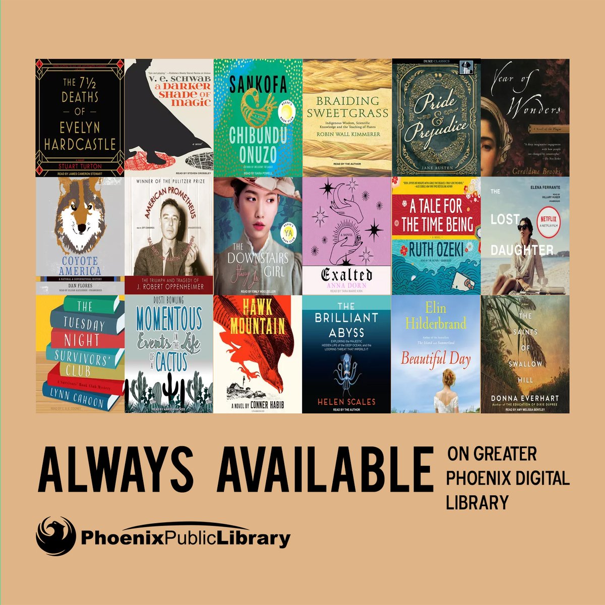PhxLibrary's tweet photo. Listen up! π§ The Greater Phoenix Digital Library has released a new set of simultaneous-use audiobooks, w/ no holds or wait time. Get out your #PhoenixPublicLibrary card & have a listen at the collection. Itβs free! https://t.co/YA8L37TMMZ #GPDL #Audiobooks #JustReadPPL https://t.co/YGwTJiupup
