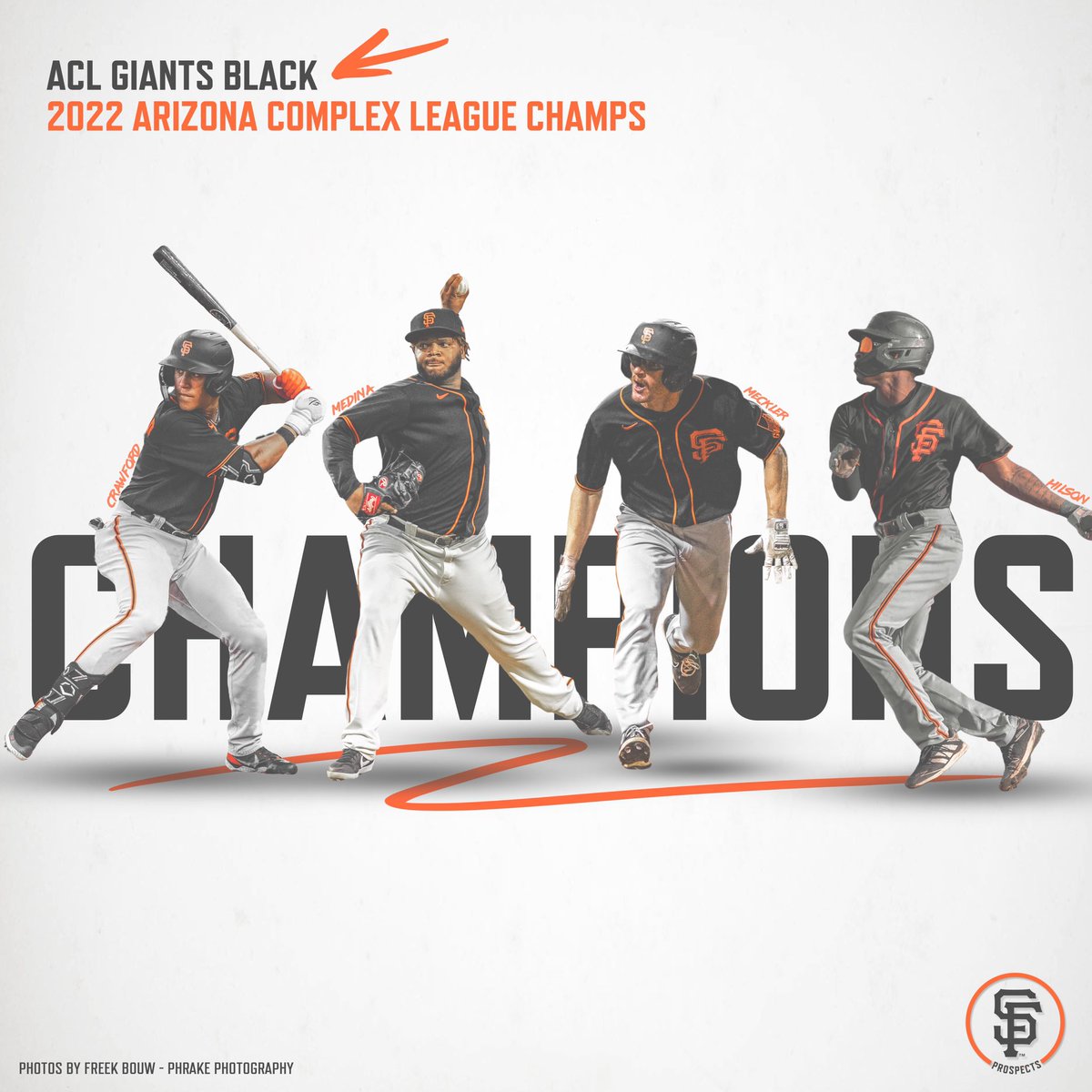 SFGProspects's tweet photo. 2022 Arizona Complex League Champions! https://t.co/eMkT6kmvTp