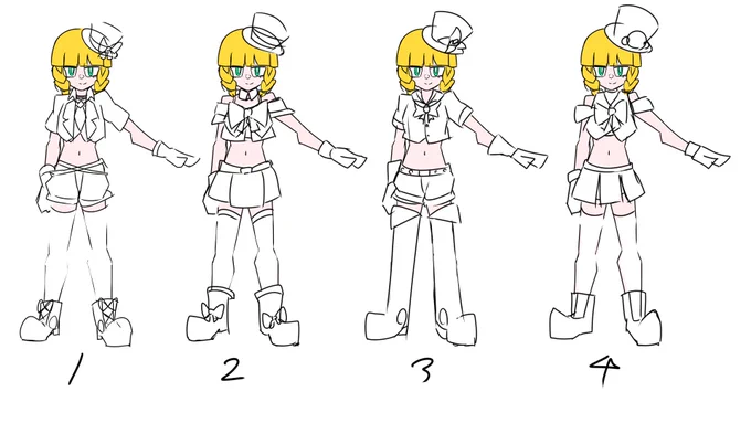 アイドル時代の衣装案です。実はバージョン1.0.0出した当時は全く考えてませんでしたので今になって制作中です 