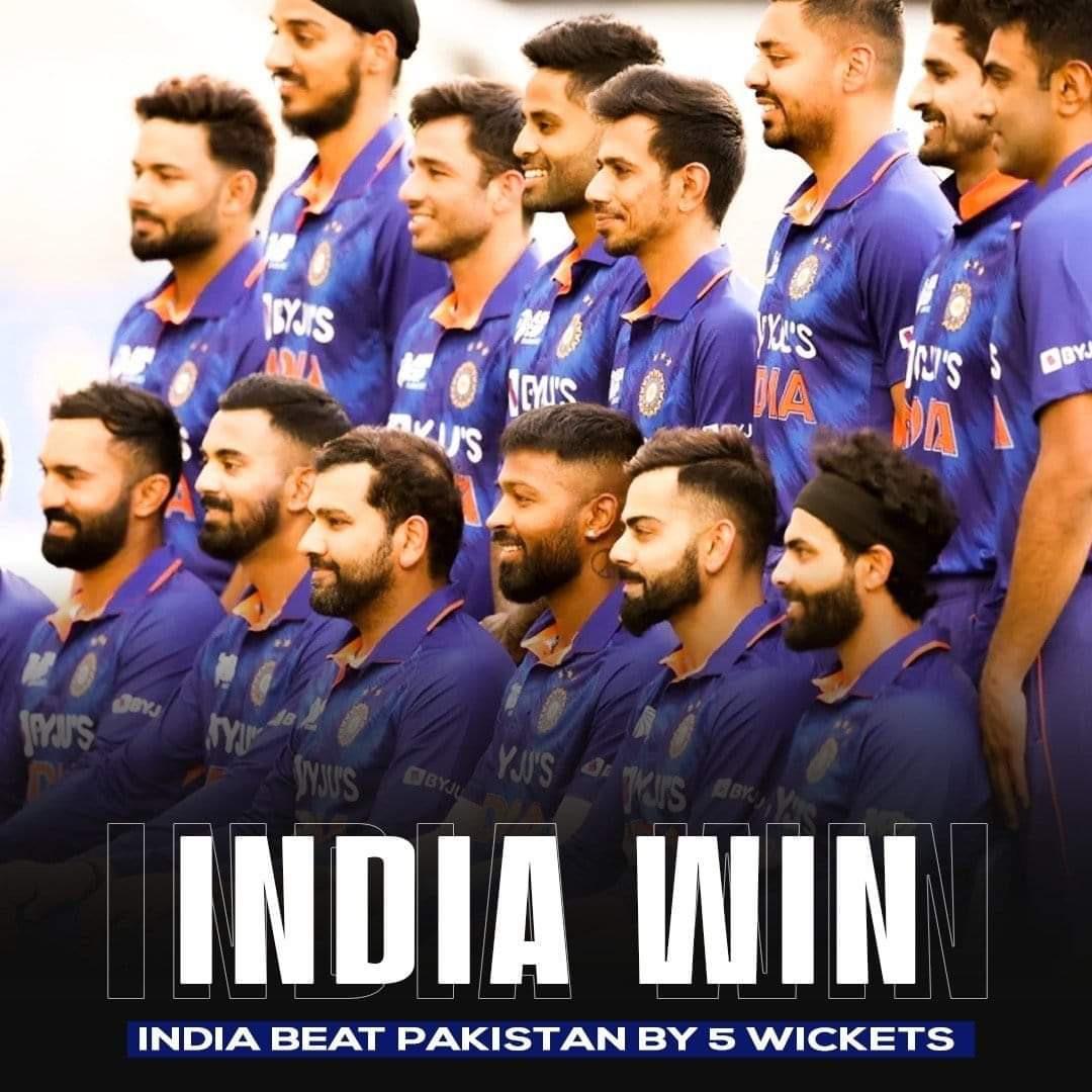 Ak63312379's tweet photo. INDIA 🇮🇳 INDIA 🇮🇳
What a superb start by Team India at the #AsiaCup2022. 
This was such a nail-biting match. Congratulations to the entire team for this amazing victory. Keep it up!
#INDvsPAK 
@BCCI @hardikpandya7 @imjadeja 
@WeAreTeamIndia https://t.co/0bGi59NllB