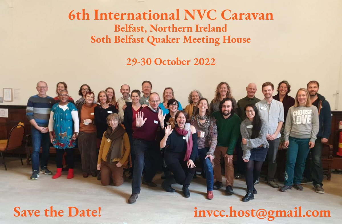 nvccaravan's tweet photo. 6th International NVC Caravan is taking place in Belfast on October 29-30. Save the date! Details to follow shortly. https://t.co/xdGbLfX8TW