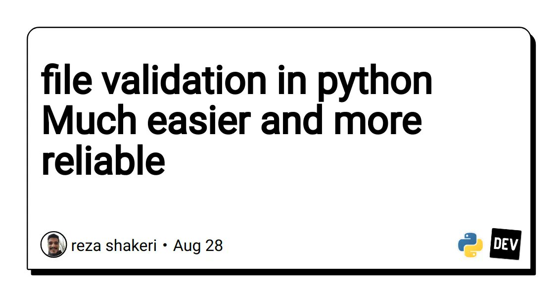 FuzzyCloud_In's tweet image. File validation in python Much easier and more reliable.

#python #filevalidation #projects #pythonprogramming #developers #coding #cloud #opensource #security

buff.ly/3ThHMKl