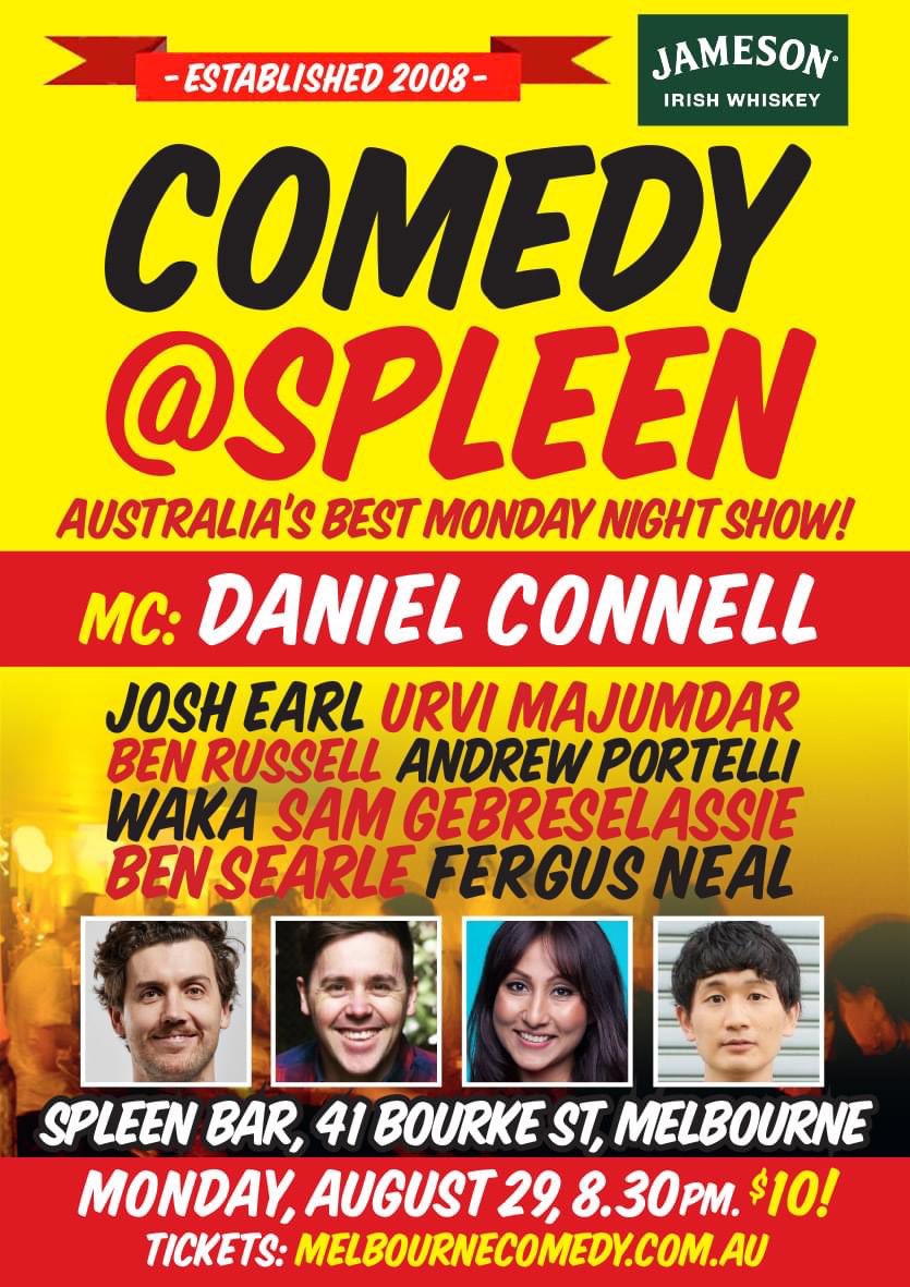 ComedyAtSpleen's tweet image. Tonight!
@DanielC0nnell3 hosts @ComedyAtSpleen!
Tix: melbournecomedy.com.au