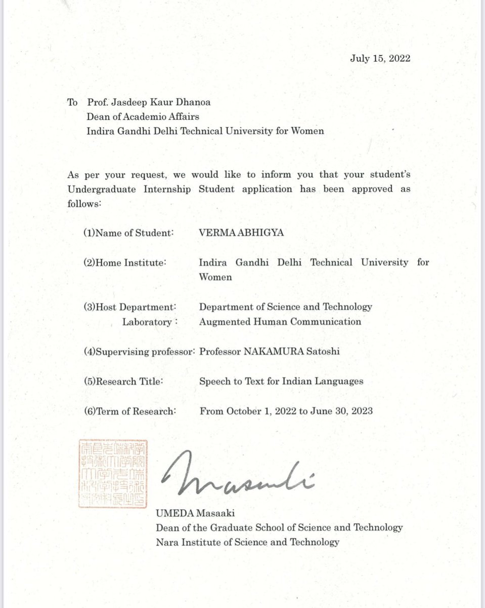 VermaAbhigya's tweet image. Hey everyone, I am super excited to share that my application got selected at @NAIST_MAIN_EN for an Undergraduate Research Internship!
#research #mlai #internships