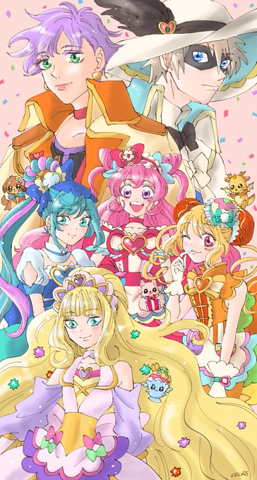 デパプリ集合縦長なのでタップして頂けるとブラぺとマリちゃん、私の好みが前面に出ている…久しぶりに可愛い女の子がたくさん描けて幸せでした 