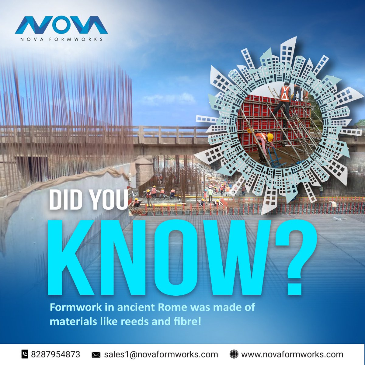 Formwork in ancient Rome was made of reeds and fibre!
.
.
.
#formworkuse #shuttering #ecofriendly #lightweightpanels #ecofriendlypanels #steelformwork #aluminumformworks #aluminium #aluminumformworks #indianscaffolding #constructionsite #construction #delhi #constructionindelhi