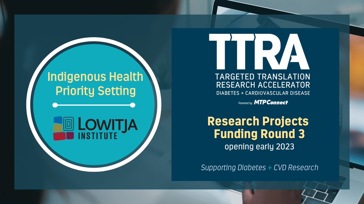 MTPConnect (@mtpconnect_aus) on Twitter photo NEWS: We are pleased to announce a new partnership with <a href="/LowitjaInstitut/">Lowitja Institute</a> who will lead the priority setting for Round 3 TTRA Research Projects, focused on Indigenous health, diabetes & CVD. Read more! bit.ly/3RiJSry NEWS: We are pleased to announce a new partnership with <a href="/LowitjaInstitut/">Lowitja Institute</a> who will lead the priority setting for Round 3 TTRA Research Projects, focused on Indigenous health, diabetes & CVD. Read more! bit.ly/3RiJSry