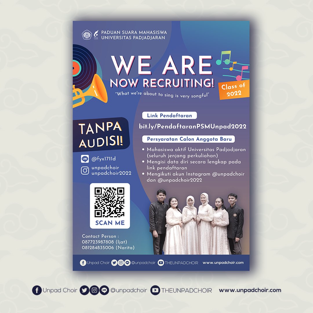 unpadchoir's tweet photo. [MASIH DIBUKA!]

Rangkaian Penerimaan Anggota Baru (RPAB) PSM Unpad masih dibuka!

#RPAB2022 #PSMUnpad #UnpadChoir #Unpad2022 https://t.co/UR25j8vyv1