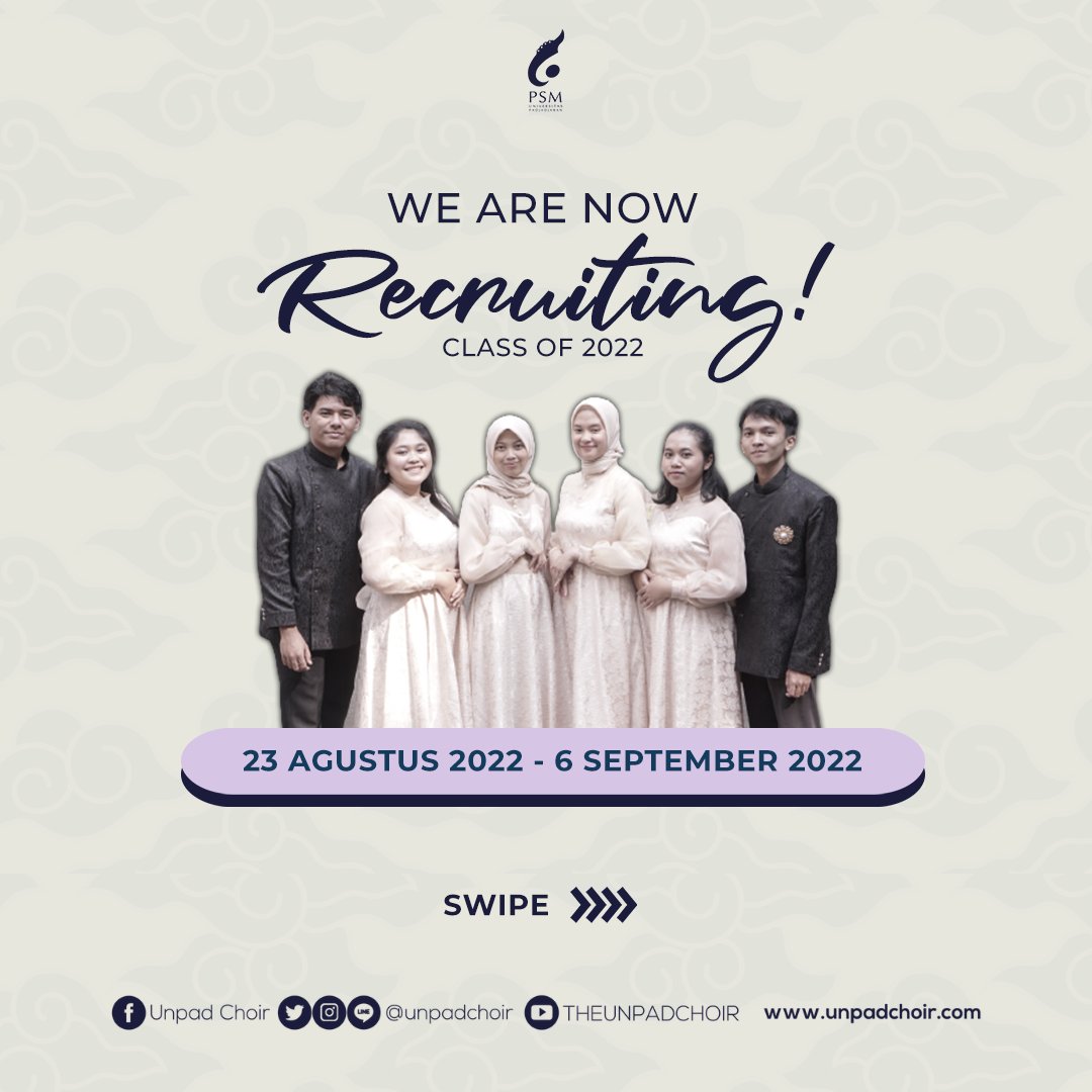 unpadchoir's tweet photo. [MASIH DIBUKA!]

Rangkaian Penerimaan Anggota Baru (RPAB) PSM Unpad masih dibuka!

#RPAB2022 #PSMUnpad #UnpadChoir #Unpad2022 https://t.co/UR25j8vyv1