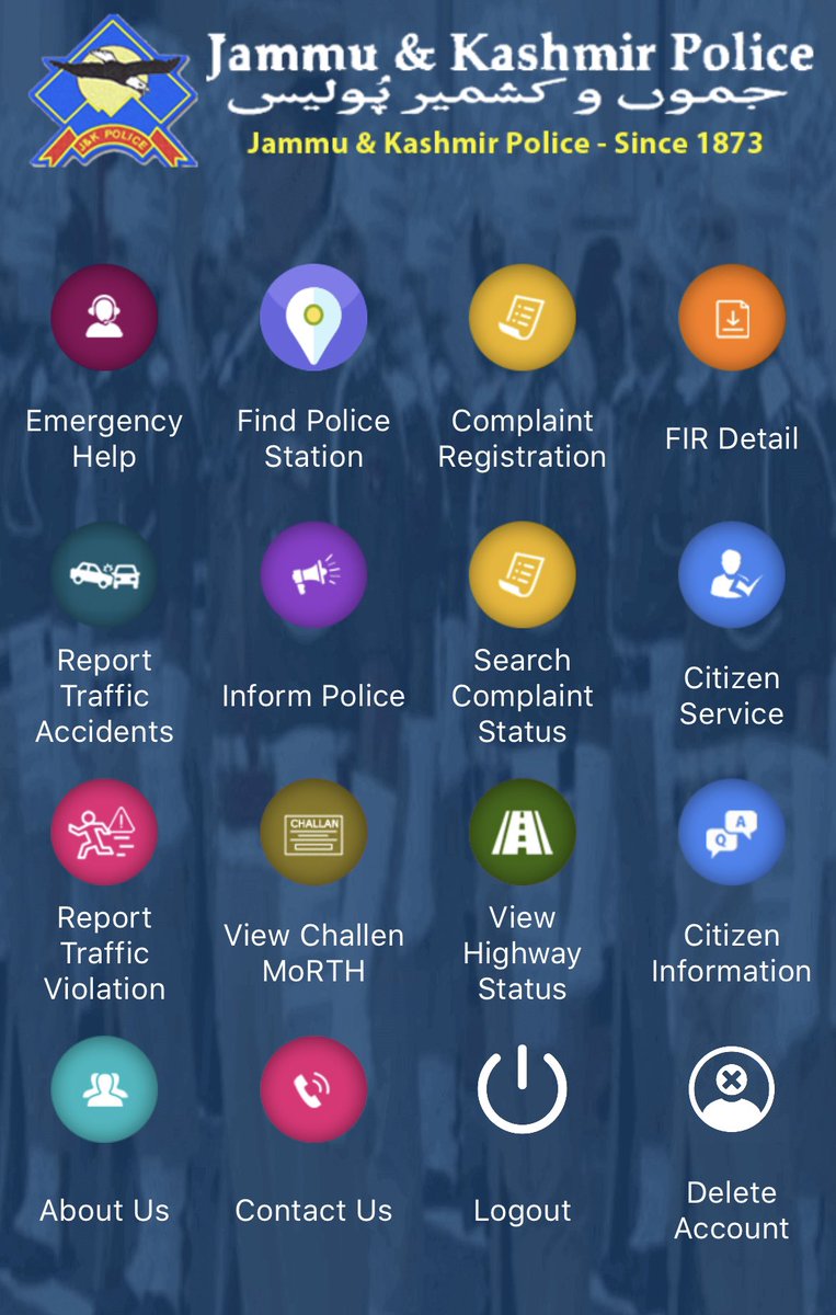 SrinagarPolice's tweet photo. Download JKecop app from play store &amp; apple store for getting emergency services at ease. It is single window solution for almost all police related issues like lodging complaint(FIR), giving information, reporting traffic violation, seeking emergency help, details of a case etc. https://t.co/8AvdBUmDLB
