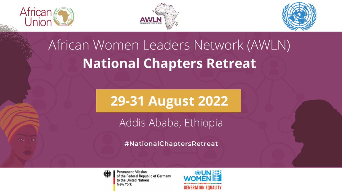 AWLNetwork's tweet photo. 📅The African Women Leaders Network conveys a 3day Retreat to discuss strategies for enhancing synergy among AWLN National chapters from 29-31 August 2022 in Addis Ababa.
#NationaChaptersRetreat
#Enhancingsynergy https://t.co/wllkwR3LiQ