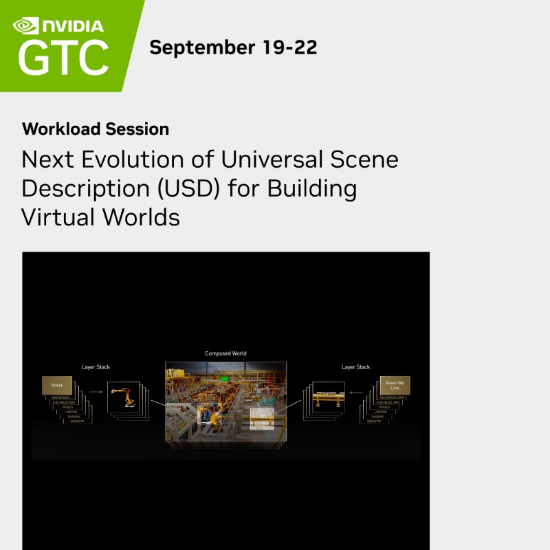 nvidiaomniverse's tweet photo. #openUSD is more than a just a file format. 📁

Learn all about its APIs for creating, editing, querying, rendering, simulating, and collaboration within virtual worlds at #GTC22.