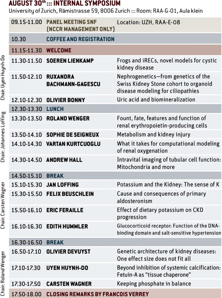NccrKidneyCH's tweet photo. Tomorrow! #Damage, #repair and #regeneration in the #kidney - looking forward to welcoming you to the final symposium of the #NCCR https://t.co/jV3tQyc0VL #UZH https://t.co/tx4AkOKPFf