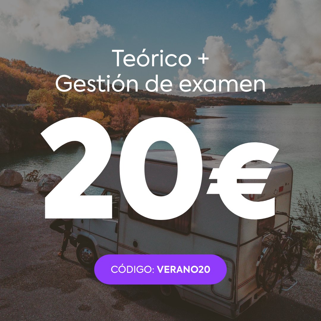 DriboApp's tweet photo. En Dribo dejamos el TEÓRICO + GESTIÓN DE EXAMEN A 20€ con el CÓDIGO VERANO20 solo hasta 31/08  ⚠️

📱¿QUÉ INCLUYE?
6 meses de contenido, test actualizados de la DGT, matrícula, gestión de la documentación, examen teórico y apoyo de los profesores 🧑‍🏫

#driboapp #autoescuelas https://t.co/KDOhNpiz0h