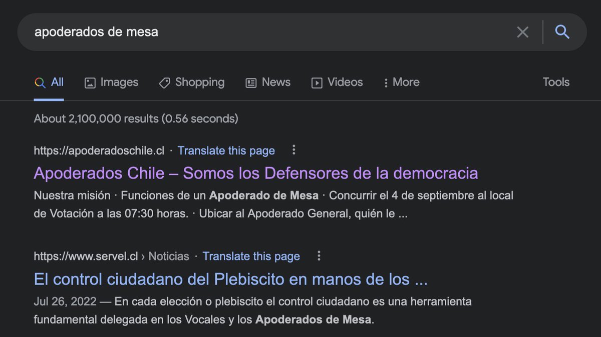 austinc3301's tweet photo. Es extremadamente preocupante que el primer resultado para “apoderados de mesa” en Google es una página engañosa que:

a) Pretende ser neutral a pesar de estar asociada al Partido Republicano

b) Dirige a personas a inscribirse como apoderades en formularios dudosos

👇Hilo 🧵 https://t.co/ioWCAmKnXX