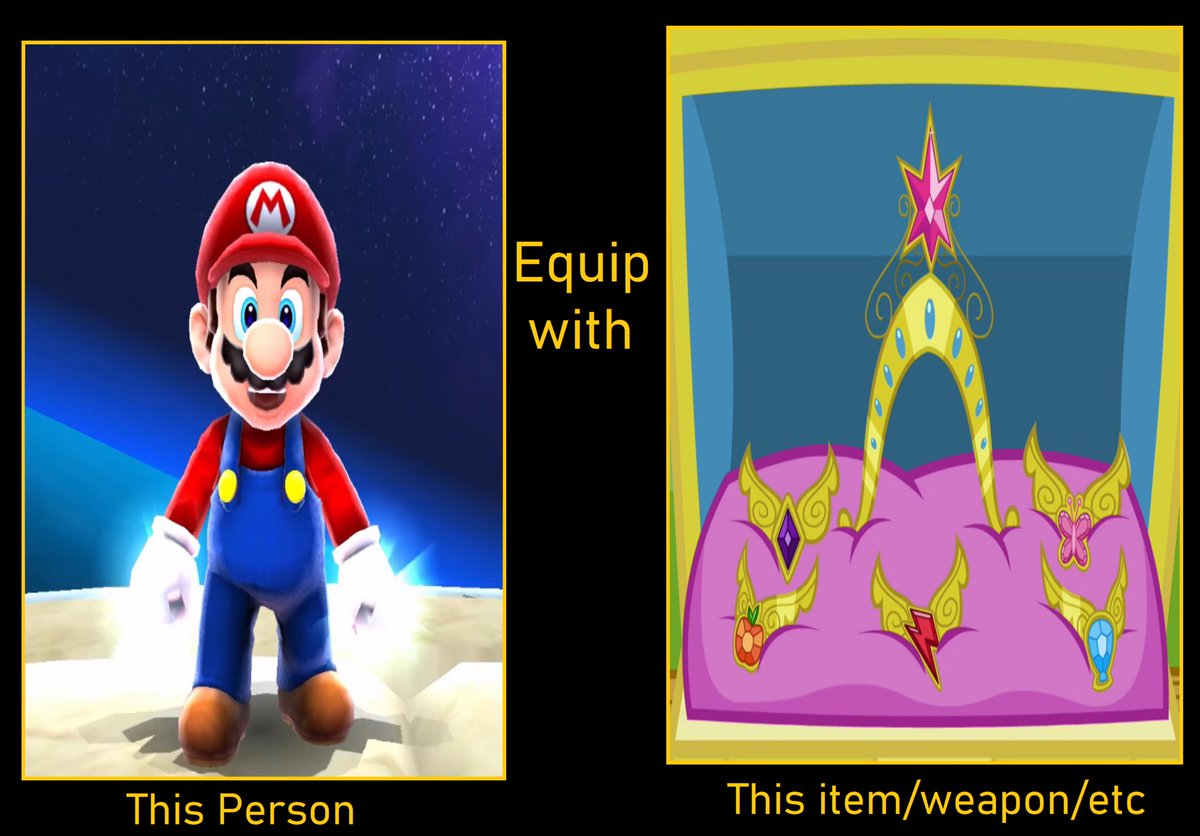 aaliyah_rosado's tweet photo. What if Mario equips the Elements of Harmony! What do you guys think?
#Mario #crossover #mylittleponyfriendshipismagic #mylittlepony #SuperMario #SuperMarioGalaxy #elementsofharmony https://t.co/YuXapt3wZX