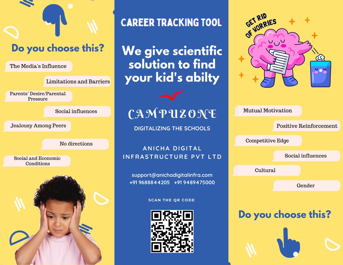anicha_digital's tweet photo. We Give Scientific Solution To Find Your Kid's Ability
------------------Career Tracking Tool-------------------
ANICHA DIGITAL INFRASTRUCTURE PRIVATE LIMITED
#quizz #kids #brainstorming #braindevelopmentactivity #kidsactivities #anichadigital #careertrackingmovement https://t.co/XzIdPmlwTL