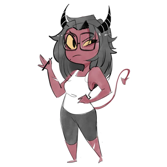 me as an imp, cause why the hell not? (quick doodle before going to sleep aahaha) #HelluvaBoss 