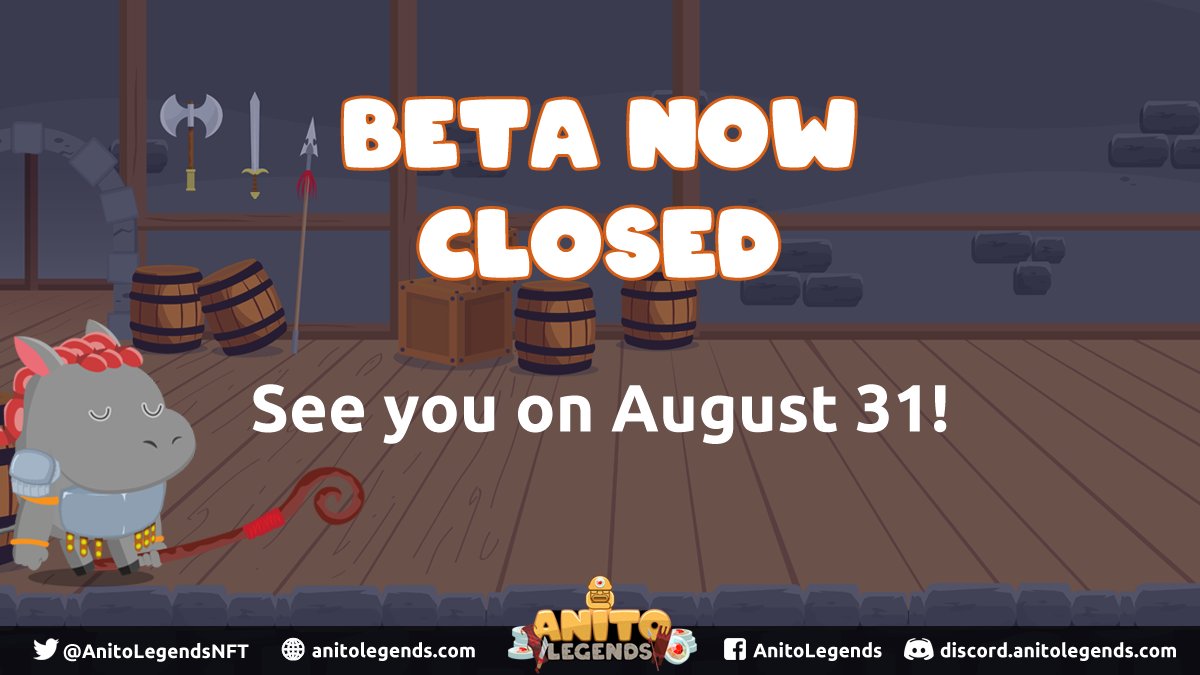 AnitoLegendsNFT's tweet photo. We hope you enjoyed the time you spent with your Beta Anitos.🥺🥰

Here's to more amazing moments and epic battles with our new Anito buddies when we officially launch this week!!! 🍻🤩🎉

See you on August 31, 9:30PM GMT+8!

#AnitoLegends #CryptoPH #GameFi #PlayAndEarn https://t.co/sbel8dDFbi