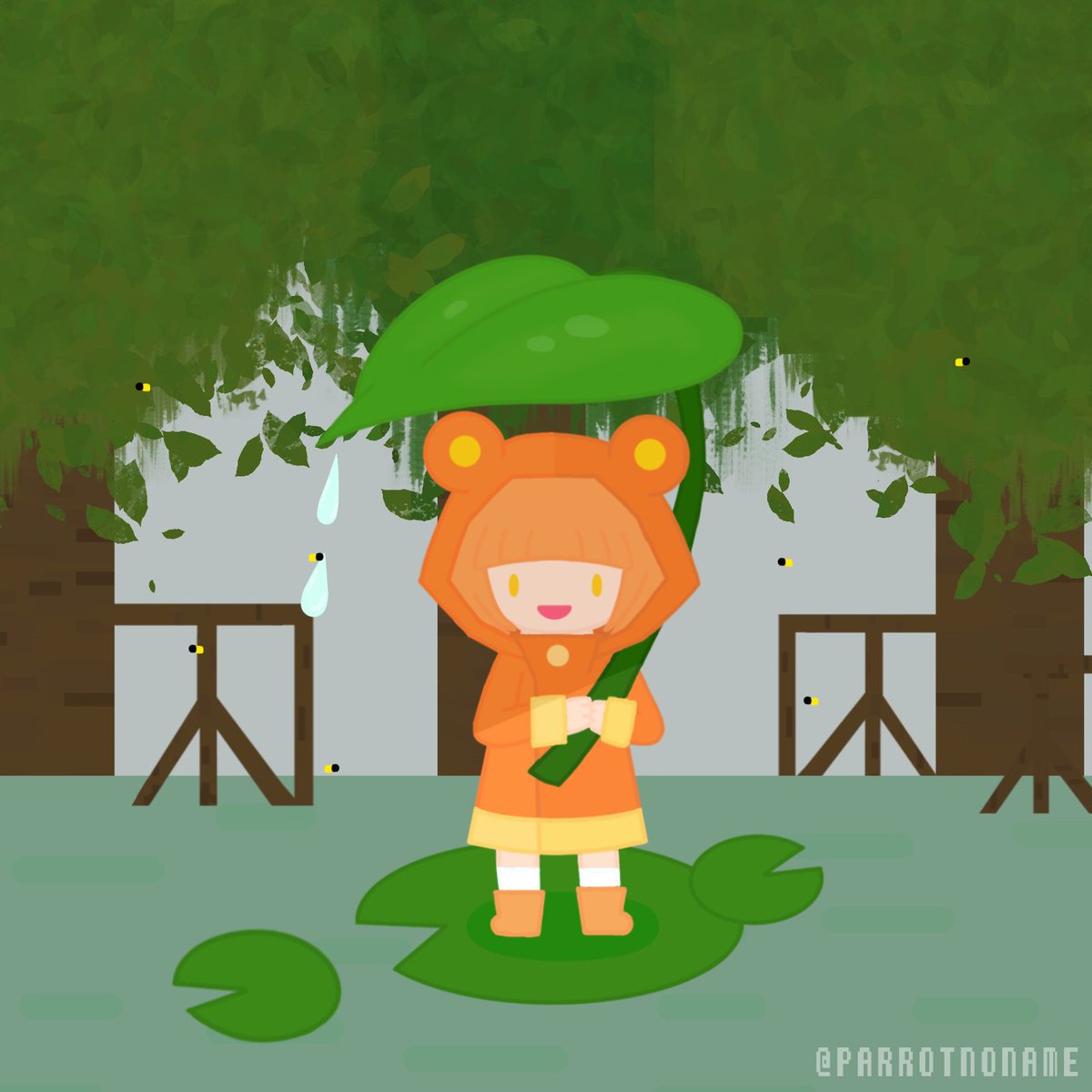 ParrotNoname's tweet photo. I redrew my first and best Frog Girl artwork. 🐸🧡
✎(I drew fireflies because I miss them...)
#Minecraft #MinecraftFrog #digitalart #Minecraftnow https://t.co/CiMFzWnzOT