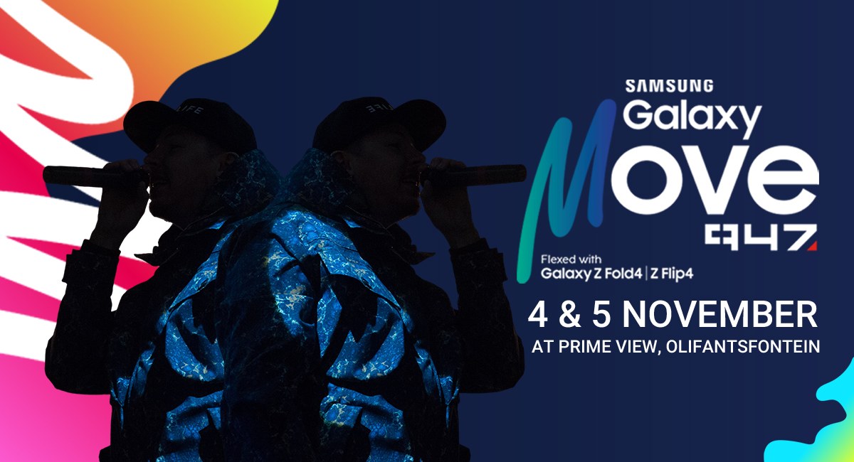 947's tweet photo. We love bringing Joburg together to celebrate good music.
We’re flipping the script with @SamsungMobileSA &amp; redefining the way you experience your favourite music.

Introducing Galaxy 947 Move!

🗓️4 &amp; 5 Nov
🏟️Prime View
🎟️https://t.co/1sEoPiTw3N

#Galaxy947Move #GalaxyZFlip https://t.co/1AbIyqwdoY