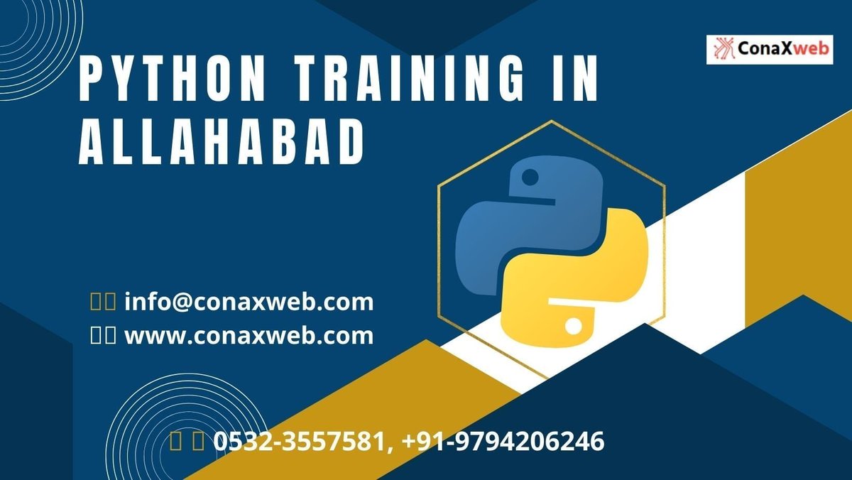 ConaXweb's tweet image. Python Training in Allahabad
Python Training online/offline Group Classes start if you are interested so kindly contact us.
👉📞 0532-3557581, +91-9794206246
👉📧 info@conaxweb.com
👉🌐 conaxweb.com/training/detai…
#python #pythonprogrmaming #coaching #course #Conaxweb #prayagraj