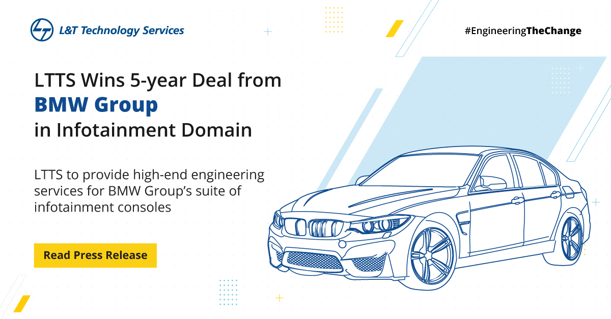 LnTTechservices's tweet photo. We are excited to announce that we have won a 5-year, multi-million-dollar deal from @BMWGroup to provide high-end engineering services for the companyโs suite of infotainment consoles targeted for its family of hybrid vehicles. Know more: https://t.co/XEPzplMSgw
#DealWin https://t.co/oy8HwFgOVa