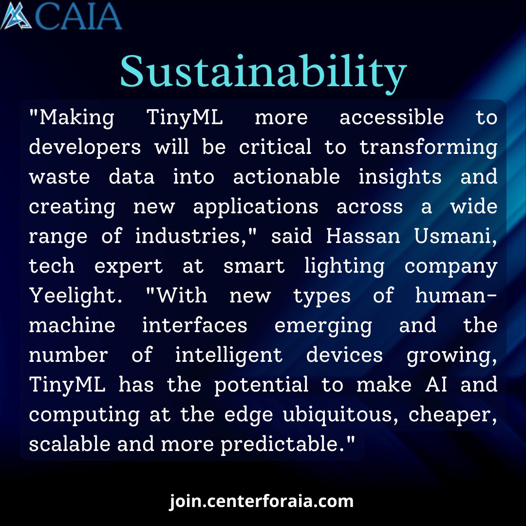 Centerforaia_'s tweet photo. TinyML- Use case

To know more: https://t.co/TxtgURTx6M

#tinyml #MachineLearning  #ArtificialIntelligence  #Cloud  #CloudComputing  #DataScience  #DataAnalytics https://t.co/v7U0mD5eMn